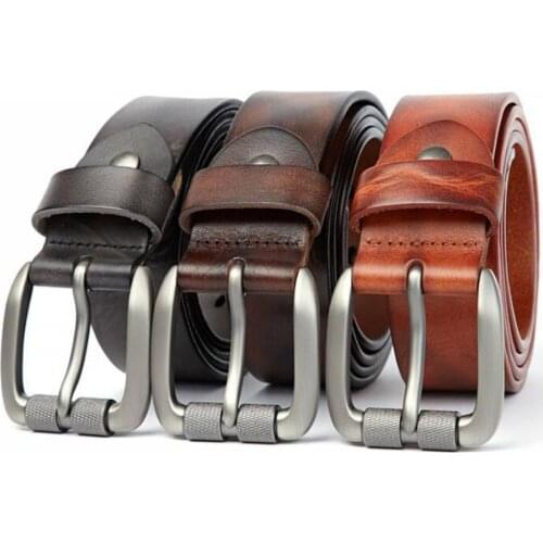 Men Belt Leather Male Genuine Leather Strap Luxury Designer Fivela Cowboy Ceinture Homme High Quality Jeans Belt Metal Buckle