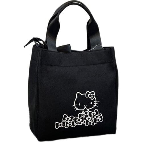 Cartoon Anime Cat Pattern Food Bag Lunch Bags for Girls Kids School Cartoon Kawaii Pink Lunch Box Handbag
