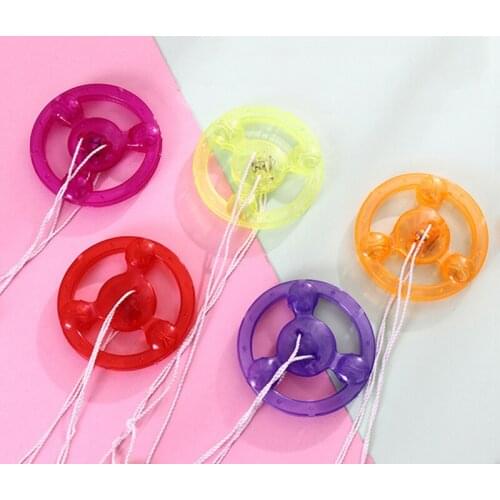 1PC random color flashing a pull cord lead flywheel hot wheel luminous flywheel whistle creative classic children 's toy J0630