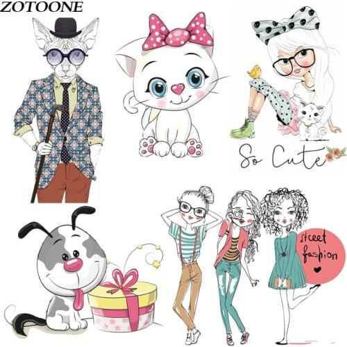 ZOTOONE Cat Iron on Transfer Patches Stripes on Clothing Diy Patch Heat Transfer for Clothes Decoration Stickers Accessories E