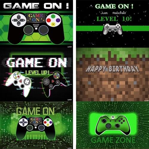 Vinyl Background Photography Playing Game Pixel Video Game Photocall TV Gamepad Child Customized Poster Party Photo Backdrop