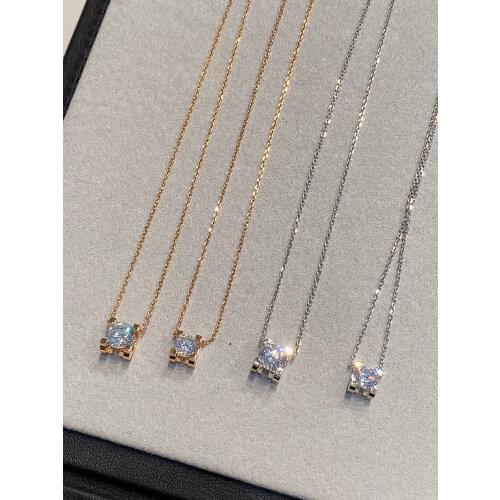 Top quality Brand 925 Sterling Silver Jewelry For Women bling Stone corn Pendants diamond C Design Summer 2 carat necklace