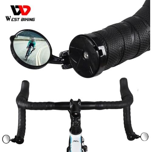 WEST BIKING Bike Rearview Mirror Rotatable Bicycle Handlebar End Back Eyes Mirror Rear Safety Grip Mirrors For Cycling Tool Free
