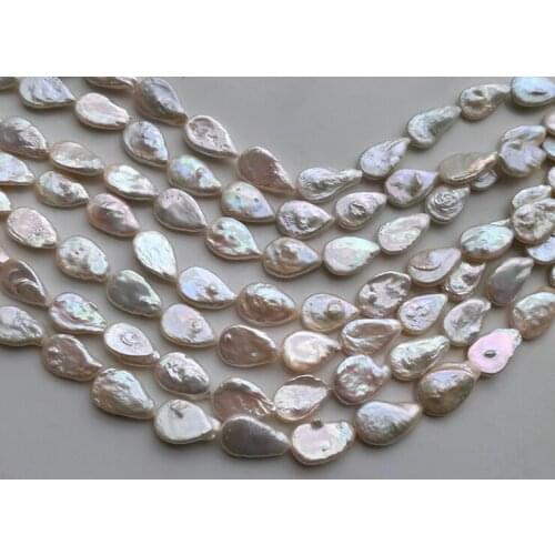 DIY Necklace Natural Freshwater Pearls, 15-16MM Size Irregular Shape Pearl Strand Loose Unique Baroque Pearls for Women