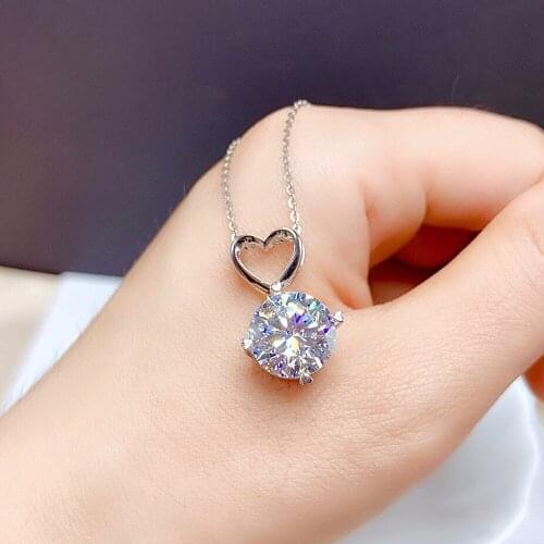 Chic Love Heart Crystal Zircon Diamonds Gemstones Pendant Necklaces for Women White Gold Color Choker Chain Fashion Jewelry Gift