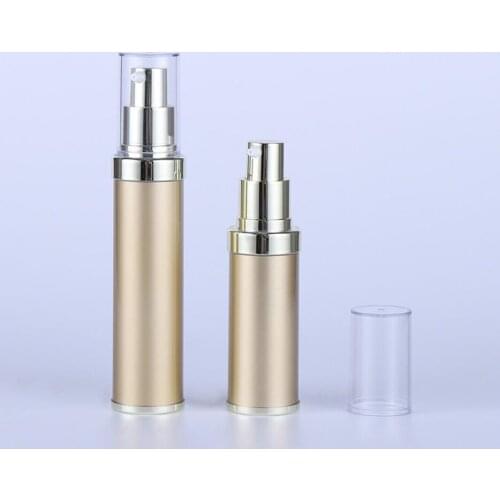 30ML GOLD airless plastic lotion bottle with airless pump can used for Cosmetic Sprayer or Cosmetic Packaging