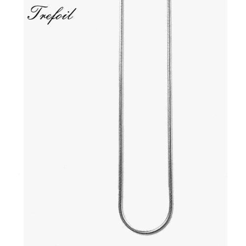 2mm Silver Snake Chain Necklace,2018 New Fashion Jewelry Classic 925 Sterling Silver Basic Accessories Gift For Men Women Girls