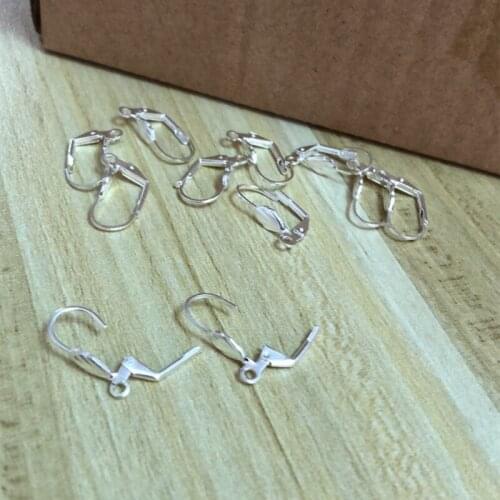 20/50/100PCS Fine Jewellery Components Genuine 18K Yellow Gold Silver Handmade Beadings Findings Earring Hooks Earwire Fittings