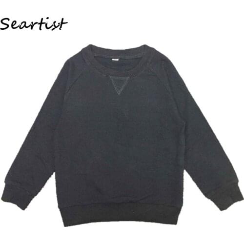 Sweatshirt 2021 New Baby Sweatshirt Solid Gray Black Pullover Tops Baby Boy Clothes Children Kids Outfit Baby Boy Clothes 45