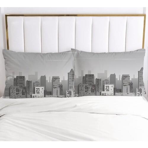 3D HD Custom Pillow Case Pillowcase 50x70 50x75 50x80 70x70cm Decorative Pillow Cover Bedding gray City Drop ship