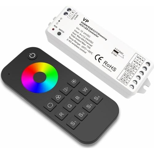 4 Channel LED RF Controller RGBW/RGB/CCT/Dimming Multfunction Controller 12-24VDC