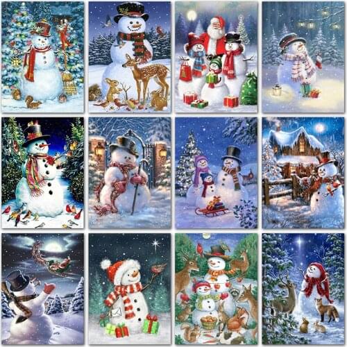 5D DIY Diamond Painting snowman Christmas Santa Claus kerst art Full Square&Round Diamond mosaic Diamond embroidery Cross stitch