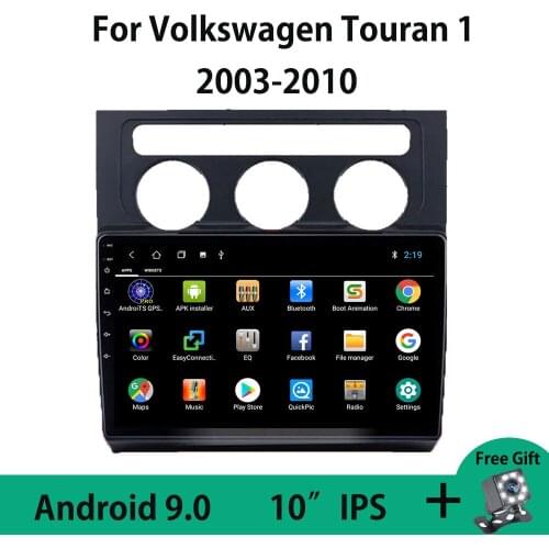 For VW Volkswagen Touran 1 2003-2010 Car Radio GPS Navigation Multimedia Player Stereo Autoradio 10.0 No DVD 2Din Mirror Link BT