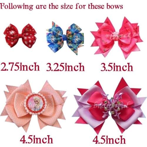 Mixed princess snow snowman snowflake angel grosgrain ribbons 2.75inch 3.5inch 4.5inch hair bows all include free shipping