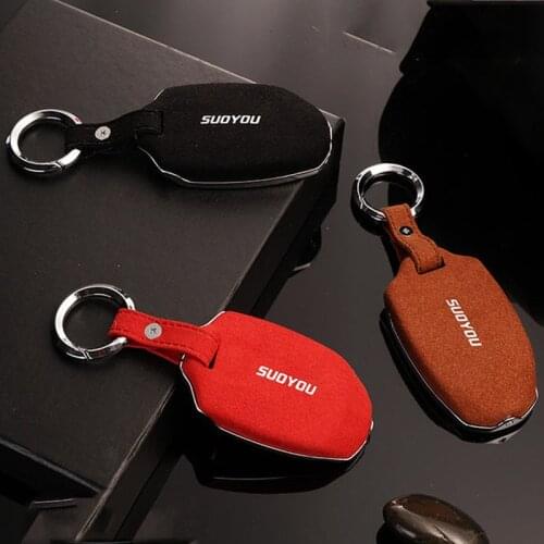 Car Key Case Cover Galvanized Alloy Key Shell Storage Bag Organizer for Geely LYNK&CO 01 02 03 2017 2018