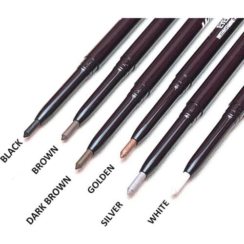 Black Eyeliner Waterproof Long Lasting Sweatproof Rotating Automatic Not Blooming Matte White Eyeliner Makeup Cosmetic Pencil