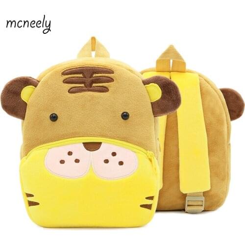 New Kindergarten Kids Animal Backpacks Baby Girls Boys Cute Schoolbag Plush Backpack Children Cartoon Toys Gifts School Bags