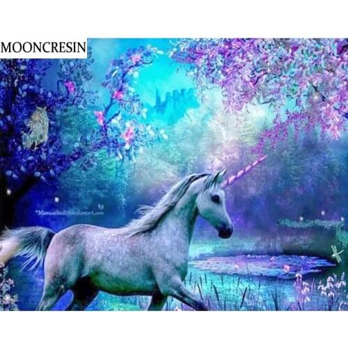 Diy Diamond Embroidery Unicorn 5D Diamond Painting Full Square Crystal Mosaic Of Rhinestones Cross Stitch Christmas Decoration