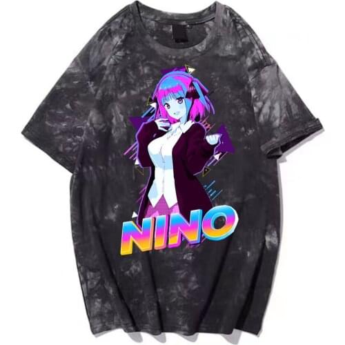 Nakano Nino T-Shirt The Quintessential Quintuplets Tie-dye Casual T-shirt Men Women Hip Hop Top Tees