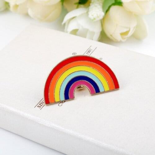 Colorful Enamel Pin Brooches For Women Cartoon Creative Mini Rainbow Metal Brooch Pins Denim Hat Badge Collar Jewelry