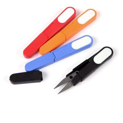 Cross stitch plastic safety fish thread tungsten steel U-shaped yarn covered tailoring shears yarn shears thread end scissors