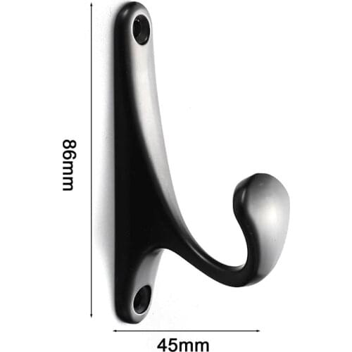 2Pc Wall-mounted Clothes Hook Hook Heavy Duty Clothes Hook Hat Hook With 2 Screws Simple Aluminum Alloy Hook