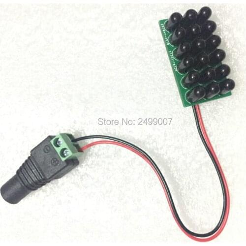 Lihmsek DC12V 940nm 18pcs Black IR LEDs No red Exposure at night Invisible IR Light Board CCTV Fill Light Security accessories