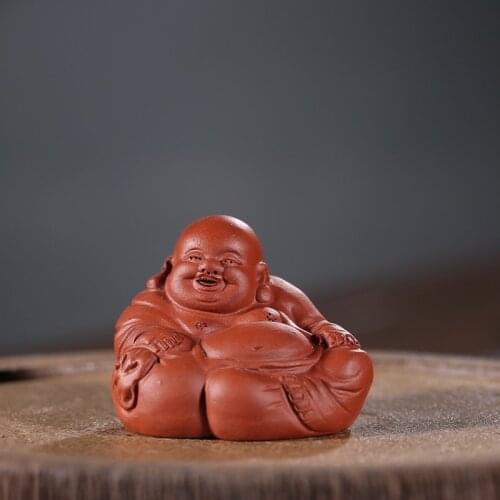 Purple sand tea favorite smile Buddha small Sammy tea plate ornament pendant literati tea game factory direct sales