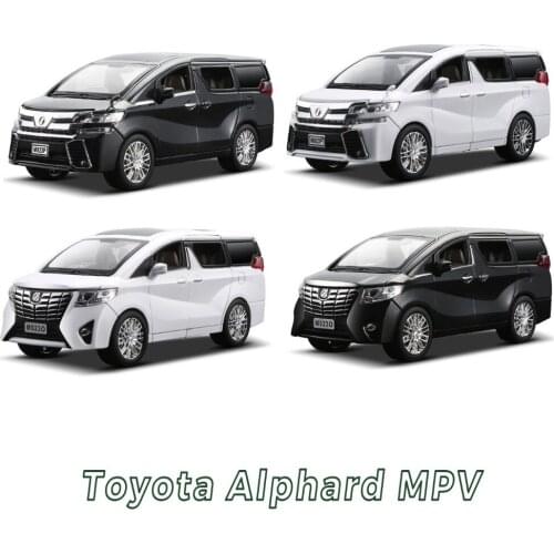 4 Style 1:24 Alloy Diecast Car Model for Alphard Vellfire Luxury MPV Metal Toy Car with Sound/Light/Pull Back Function Kid Gift