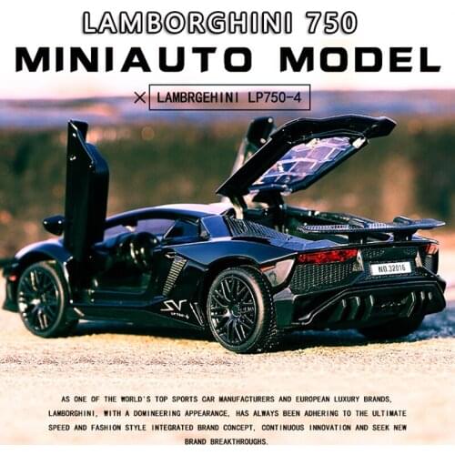 1:32 Lamborghini Lp750 Alloy Car Simulation Car Model Childrens Sound And Light Pull Back Boy Toy Car Collection Birthday Gift
