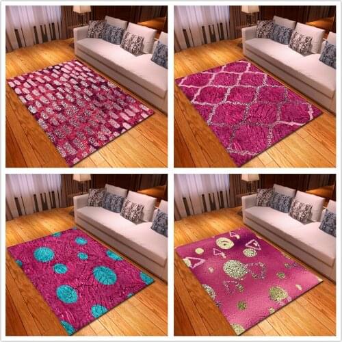 Cartoon Pink Series Carpets Anti-slip Flannel Carpets Kids Play Mat Girls Room Decorative Area Rugs Living Room Rug and Carpet