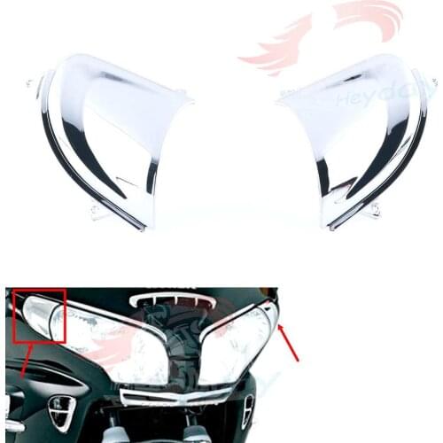 Motorcycle Front headlight left and right decorative cover For HONDA Goldwing GL1800 2001-11 Decoration Parts Accessories Chrom