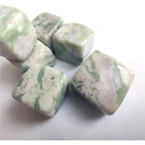 100g Natural Aquamarine Gem Mineral Specimens Purple Green White Jade Polished Square Decorative Stone