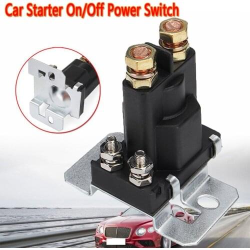 NEW 12V Starter Relay 500 AMP 4 Pin SPST Car Auto Start Contactor Double Batteries Isolator Control On/Off Switch