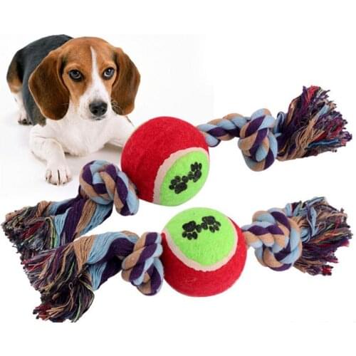 New Tennis Ball for Dog Chew Toy Pets Interactive Toys Pet Supplies Outdoor Cotton Rope Dog Toy Dog Toothbrush Pet Products