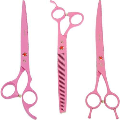 8.0" Big Pets Dogs Grooming Scissors Kit Forceps Japan 440C Animals Straight Tijeras Curved Shears 7.5" Thinning Tesouras B0055A