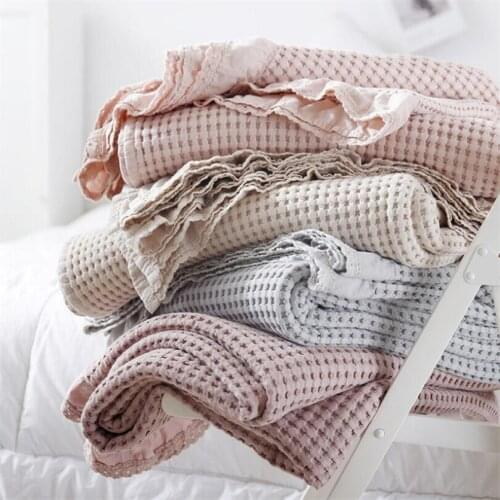 Super Soft Knitted Baby Blanket Waffle Bedspread Bed Crib Sroller Baby Blankets Swaddle Wrap Sofa Throw Blanket Cotton 110*160cm