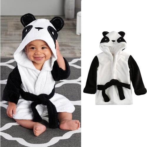 Fashion Cute Baby Boys Girls Sleepwear Cartoon Animal Panda Rabbit Mouse Baby Hooded Bathrobe 6M-5Y Cotton Easter Costume