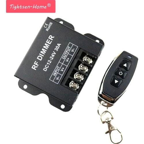 12V RF LED Dimmer Wireless Brightness 3 Keys Remote Controller DC 12V- 24V 30A 360W 720W for 5050 3528 Single Color Strip Lights