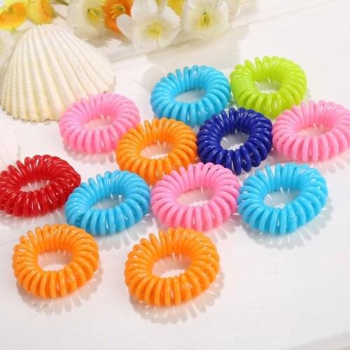 10PCS Small Hair Ropes Telephone Line Girls Colorful Elastic Hair Band Kid Ponytail Holder Tie Gum HairbandHair Accessories