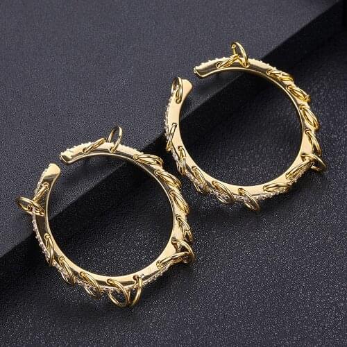 ACCKING Luxury Full AAACubic zircon earring ear clip for women party dinner jewelry