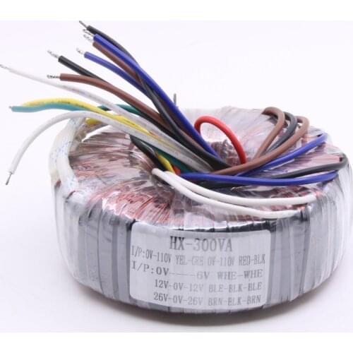High Quality Transformer 300W 220V Toroid Transformer For Audio Amplifier 26V-0-26V + 12V-0-12V + 6V