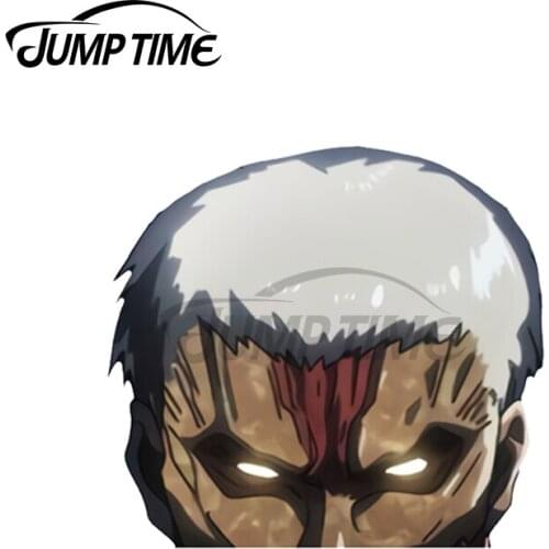 Jump Time 13 x 8.4cm For Armored Titan Peeker Fine Decal Body for Car DIY Custom Printing Bumper Window Decoration Car Stickers