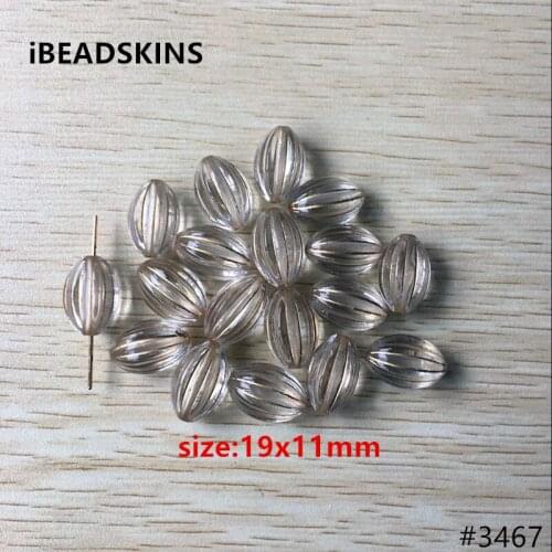 Choose color)19x11mm 350pcs/lot clear with gold stripe Acrylic egg shape antique style Beads #3467 (Design as shown)