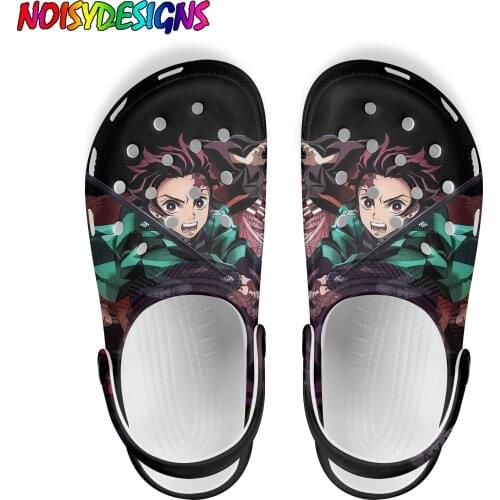 NOISYDESIGNS Anime Demon Slayer Patten Women Home Slippers Lightweight Female Slip On Sandal Casual Summer Graden Clogs Shoes