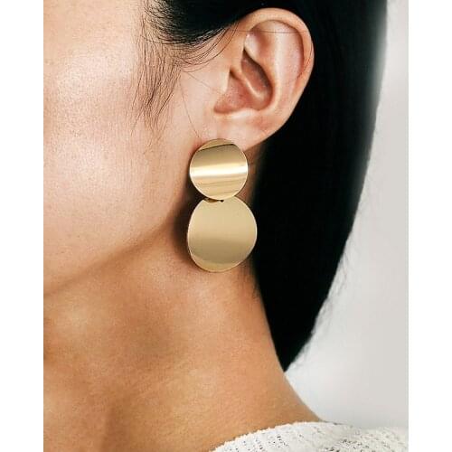 Statement Earrings 2020 Pink Yellow Green Blue Red Black White Gold Square Round Geometric Earrings for Women Jewelry Oorbellen