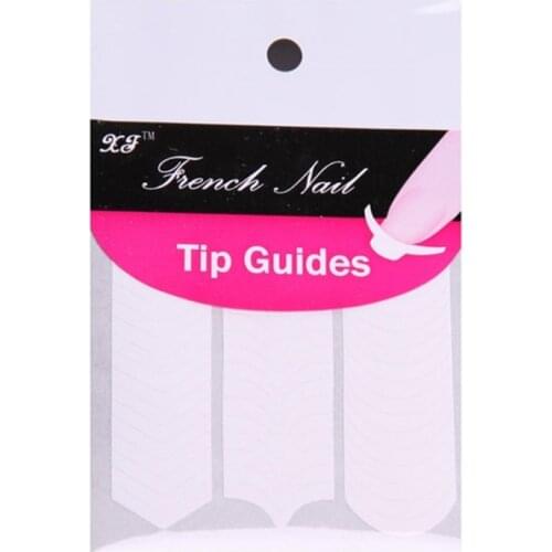 1/100 Pack French Stencil Nail Art Form Fringe Guides Manicure Sticker Tips Tape