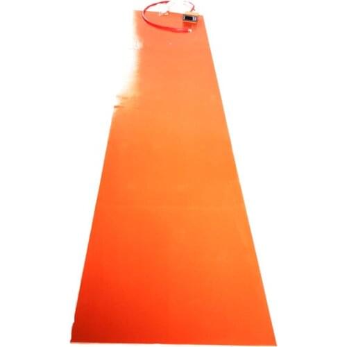 110v 1800w 400*2000*1.5mm Silicone Heating Pad for Ski Board digital thermostat on wire 1000mm lead out middle of 400mm side