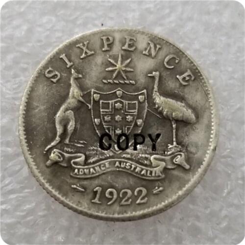 1922 Australian Sixpence Copy Coin