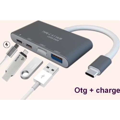 4 ports USB Type-C Otg charge hub charging adapter and card reader hub free shipping